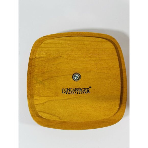 Longaberger 1997 Small Spoon Basket Brown With Woodcrafts Knob Lid 6” Vintage - Picture 7 of 10